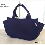 Ricoシリーズ 　国産11号帆布 トートバッグ  Lサイズ〈ネイビー〉
