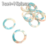 15個set・べっ甲風アクリルパーツ（水色）