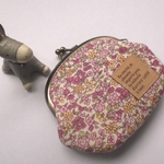 *ハンドメイド*秋の花柄♪ニットのがま口ミニポーチ　ベリー