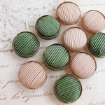 ■レトロ■17mm■10個入■ビンテージボタン (レトロなピンク&グリーン)　※アクセサリーに!! [1029]