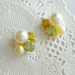パステルビジューピアス☆イエロー