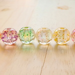 10ｍｍ 50個 ラメ入りビーズ MIX クリア キラキラ カラフル
