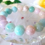 ★幸運のキャンディ☆可愛いカラフル☆パステルミックスストーン★アクアマリン（ミックスベリル）・アマゾナイト・クンツァイトなど♪　★１６ｃｍ★