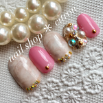 クォーツ風ピンク♡ネイルチップ