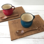 ＊カフェトレイ2枚セット＊素敵なcoffee timeを♪【ウォルナット】