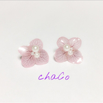 あじさいピアスイヤリング(ピンク)