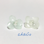 あじさいピアスイヤリング(ホワイトブルー)