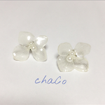 あじさいピアスイヤリング(ホワイト)