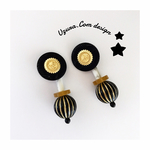 ▼大理石モノトーン(black)ピアス/イヤリング