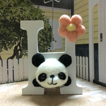 イニシャル＆数字が選べるパンダさんメモ（フォト）スタンド