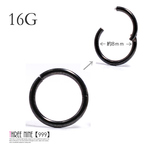 16Ｇ　内径8ｍｍ　進化したセグメントリング　ボディピアス　TSB010 BK