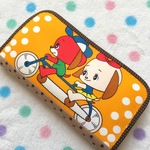 昭和レトロ＊自転車わんちゃんズのラウンドファスナー長財布 wファスナーb