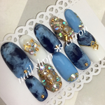 ニュアンスネイビー♡ネイルチップ