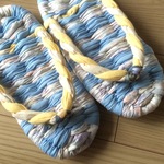 ☆送料込み☆　布ぞうり　26cm　ブルー×イエロー