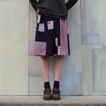 着物リメイク*短スカート*和モダン紫
