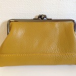 【ｆ様ご予約品】きいろレザーのダブルがまポーチ