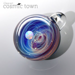 【cosmic town】1点物 宇宙モチーフガラスペンダント / ネックレス  ギフトボックス & 鹿革紐付【オパール入り】