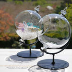 グローブアイアンベース☆約H13.5 W9 D8cm 口径4.5cm 天然石さざれや植物のディスプレイに♪テラリウム花器ベース地球儀コレクションFR1243s[gib-170420-01]