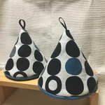 3tome-toraｻﾏ❁﻿ご専用〜北欧モノトーンドットグレーブルー❁﻿三角鍋つかみ❁﻿