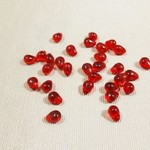 チェコガラス(レッド）4×6ｍｍ  k-1