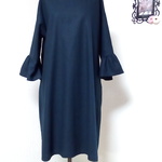 ハーフリネン　ネイビー　ワンピース👗