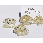 きらきらゴールドラメビーズイヤリング