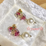 新作☆ちょうちょのキラキラパールピアス