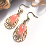 再販お送料無料！✴︎桜色ドロップ&透かししずくプレート✴︎ピアス✴︎