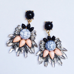 ラストno1411/大理石風パールビジューピアス 
