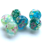 3色×2粒◆とんぼ玉ガラスビーズ◆12㎜ラウンド