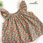 【sale リボン風ゴム付き♪】＊リバティ　Delilah Cavendish 　フリル袖ブラウス　90cm＊