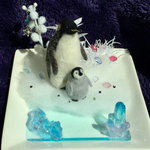 ペンギン親子のオブジェ