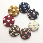 【セミオーダー】お花 くるみボタンヘアゴム or ブローチ
