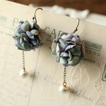 布花　あじさいボールピアス