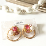 フィッシャー Swarovski gold ring pierce