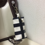 濃紺ボーダー柄ランドセル用キーケース