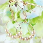 【￥300】プチフープ・ピアス（チェコパール）
