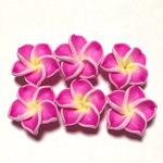 6個◆フラワーパーツ(プルメリア)◆12×7㎜
