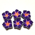 6個◆フラワーパーツ(プルメリア)◆12×7㎜