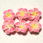 6個◆フラワーパーツ(プルメリア)◆12×7㎜