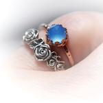 AAA Natural Blue Chalcedony　6 Crown Ring