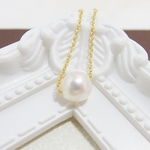 *N23***K14GFあこや真珠☆一粒ネックレス(40cm