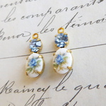 blue rose ×スワロフスキー　ピアス（イヤリング）