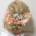 送料無料作品‼︎可憐に❤︎ソフトアナベルとかすみ草のヘッドドレス❤︎