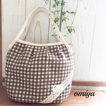 チェック*グラニーバッグ(E様 ご予約品)