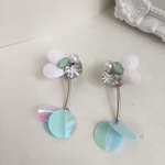 ロングお花スパンコールイヤリング