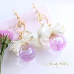 水中花♡ハーバリウムふんわりリボンピアス/イヤリング R169