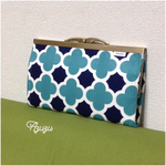 ◆新作◆よつ葉Navy✖︎teal◉がま口