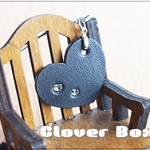 レザー（本革）黒ハート＆スワロのストラップ【ラスト1点】