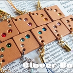 【ラスト販売】レザー（本革）スクエア＆スワロのストラップ（６色）